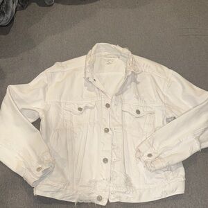 Ralph Lauren- Women's White Distressed Denim Jacket
